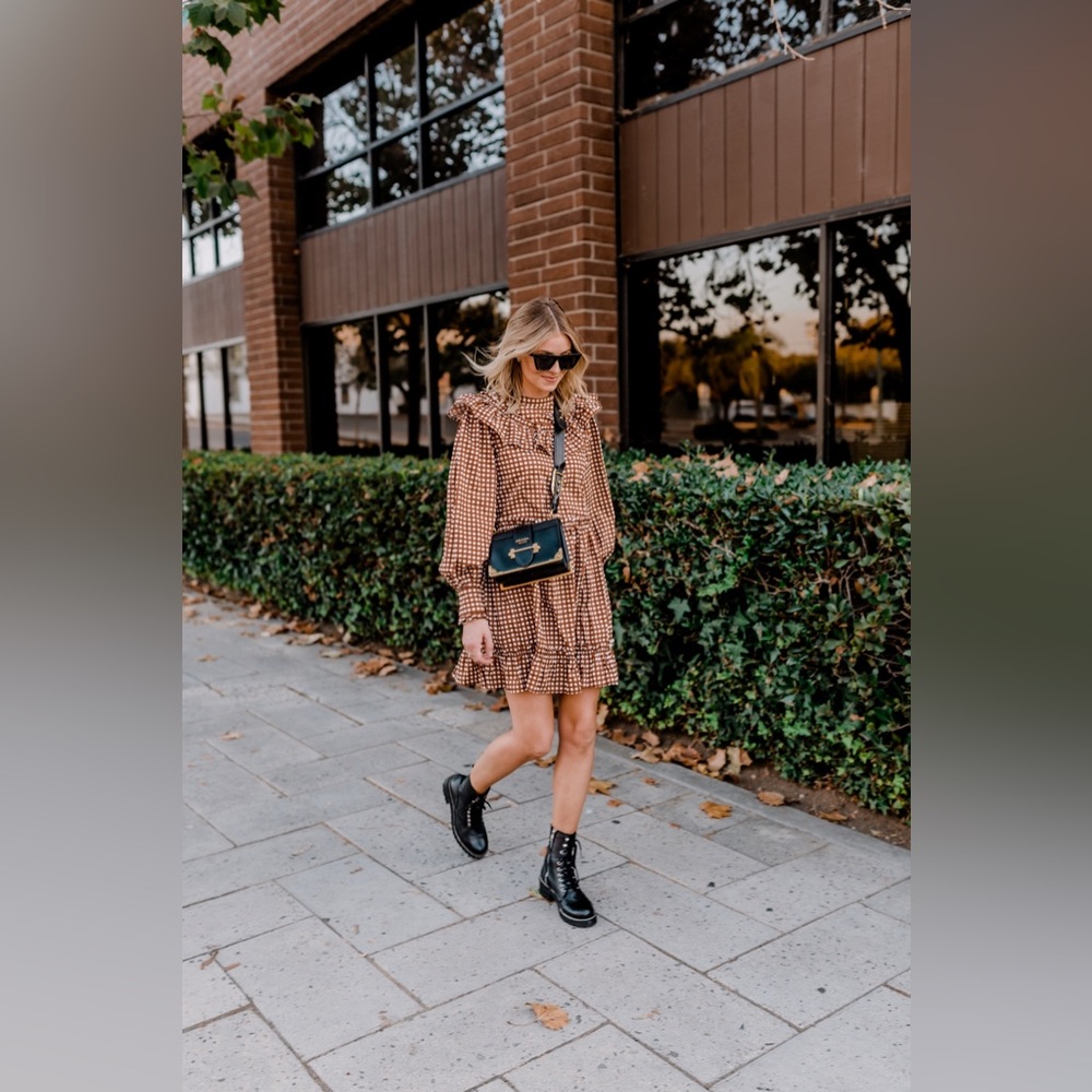 $378 Frye Veronica Combat Brown Leather Lace Up Moto Combat Comfy Ankle Boot - Picture 6 of 16